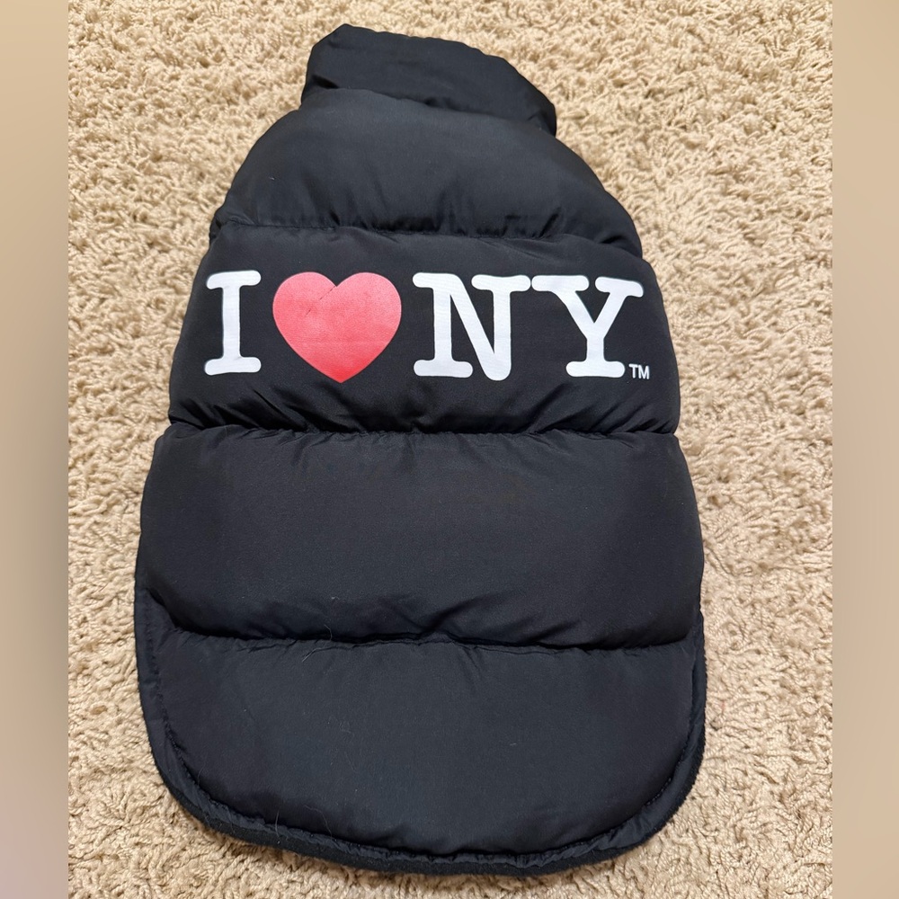 I Love NY Dog Black Puffer Jacket